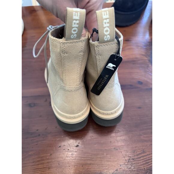 SOREL Lace-up Hi-line boots canoe tawny buff NEW Retail $185 - Size 8.5 NIB NEW - Picture 10 of 16